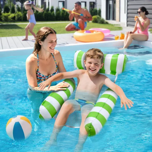 Miniatura 6 de Pool Floats Kids, Meegoo Pool Lounge Chairs 3 Tubes Floaties Water Hammock Inflatable Pool Toys for Kids Ages 8-12 for Summer Party Beach Vacation