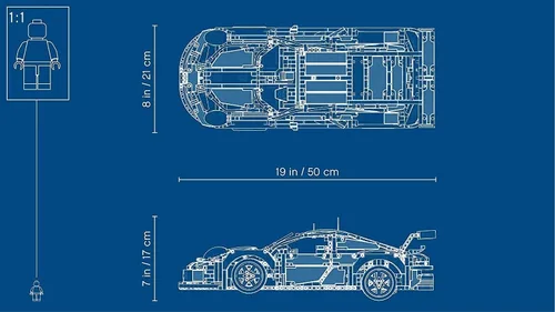 Miniatura 3 de Lego Technic Porsche 911 RSR Juego de construcción, modelo de coche realista, kit de construcción avanzada