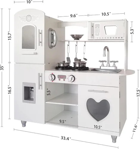 Miniatura 3 de TaoHFE Juego de cocina LED mejorado para niños, cocina de juguete de madera, bandeja de gas LED con sonido, juegos de cocina para niñas, regalo