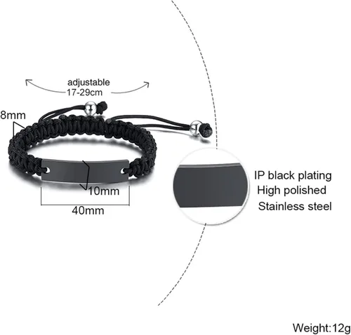 Miniatura 3 de MPRAINBOW Pulsera personalizada con código morse Pulsera trenzada ajustable hecha a mano con mensaje secreto para hombres, mujeres, mamá, papá