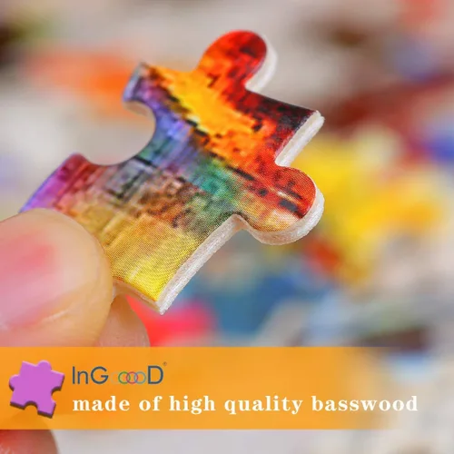 Miniatura 3 de Ingooood Rompecabezas de madera para adultos, 1000 piezas, acompañado, juegos familiares desafiantes y terapéuticos para parejas, divertido regalo