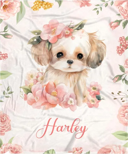 Miniatura 72 de Manta de bebé personalizada para niñas y niños pequeños, recién nacidos, regalos personalizados de vaca floral con nombre y texto, 40 x 30 pulgadas