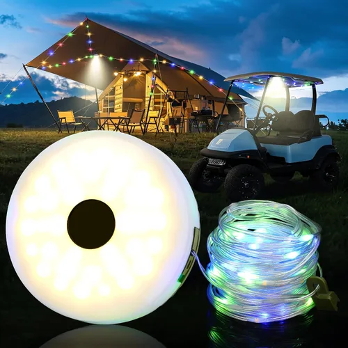 10L0L Kit de luces de techo para carrito de golf con tira de luz de neón LED, 5 modos e imán, USB-C recargable, impermeable, luces decorativas para