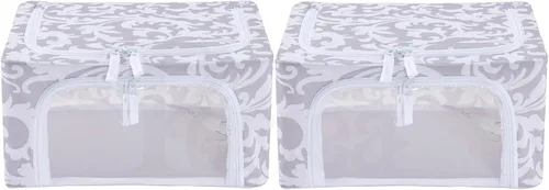 Miniatura 15 de Periea Beau - Paquete de 2 cajas de almacenamiento de 74 L (20.9 x 15.7 x 13.8 in), plegables y apilables de tela, bolsas de almacenamiento