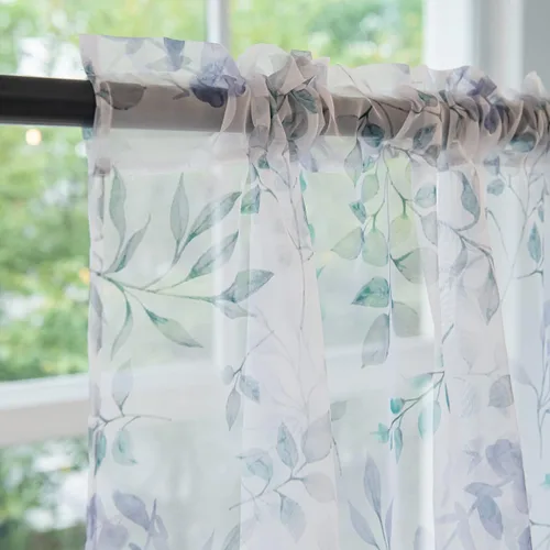 Miniatura 14 de Cortinas semitransparentes para ventanas de 50 pulgadas de largo, 52 pulgadas de ancho, juego de 2 paneles de cortinas traslúcidas, bolsillo