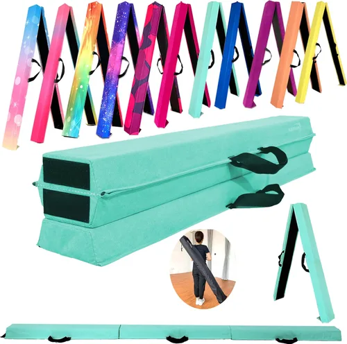 Miniatura 30 de MARFULA Viga de Gimnasia Plegable de 6 PIES / 8 PIES / 9 PIES Viga de Equilibrio de Espuma para Suelo - Extra Firme - Cubierta de Gamuza - Parte