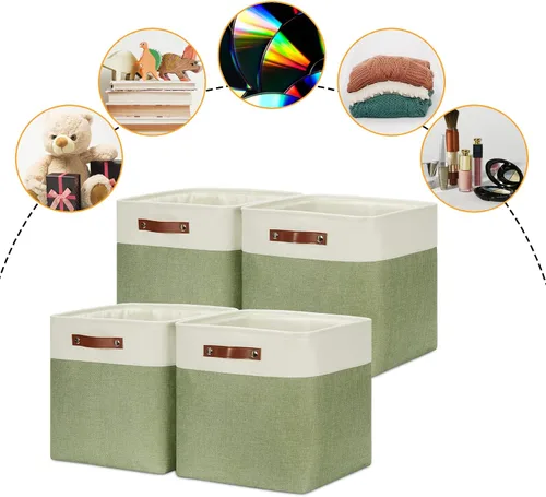 Miniatura 2 de DULLEMELO Cestas de almacenamiento para organizar, organizadores de armario de lino y cestas de almacenamiento para caja de juguetes para perros