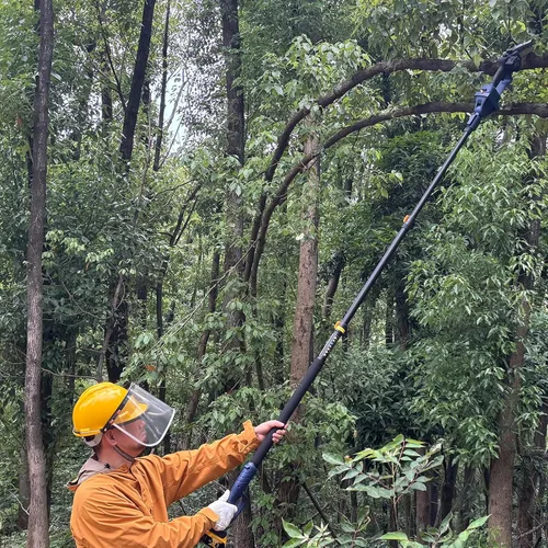 Miniatura 5 de Sierra de poste inalámbrica 2 en 1 y mini motosierra, 6 pulgadas, sin escobillas, alcance de 9.3 pies para poda y poda de árboles, compatible