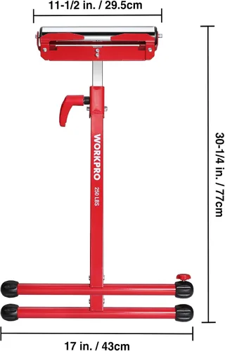Miniatura 3 de WORKPRO Soporte de Rodillo Plegable con Altura Ajustable, Servicio Pesado con Capacidad de Carga de 250 LB, Salida para Carpintería