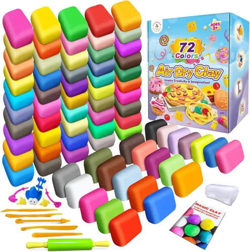 Miniatura 15 de Magic Clay - Arcilla seca al aire 124 colores, arcilla para modelar para niños con herramientas, suave y ultraligera, juguetes regalos para niños