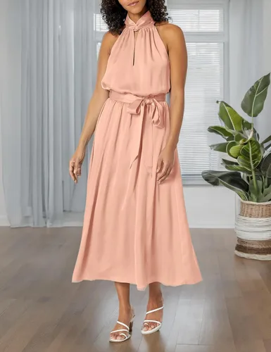 Miniatura 3 de Anne Klein Vestido midi halter de satén para mujer