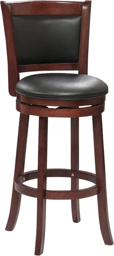 Miniatura 10 de Homelegance Taburetes giratorios tapizados de altura de barra con respaldos, Taburetes de bar de cuero sintético, 30 pulgadas de altura del asiento