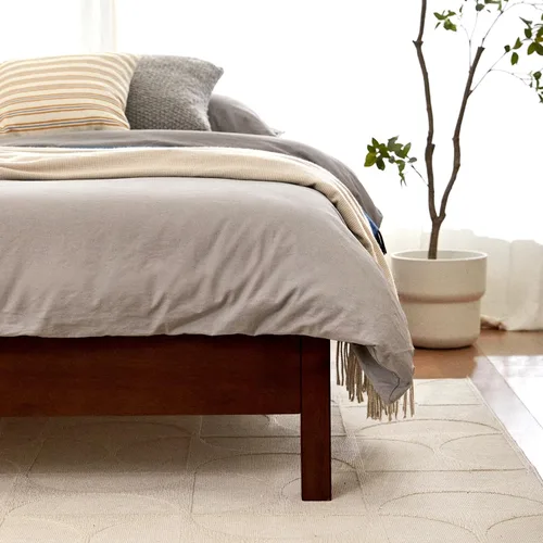 Miniatura 19 de LIFEMENT Marco de Cama de Plataforma de Madera Clásica con Cabecero, Esencial, Sin Ruido, Almacenamiento Bajo la Cama, No Necesita Somier, Fácil