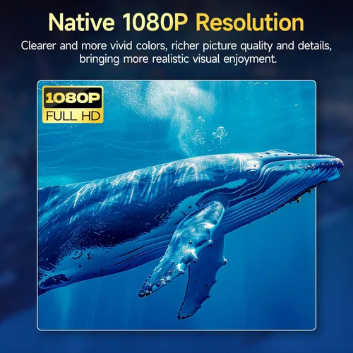 Miniatura 2 de Proyector con WiFi y Bluetooth, [Native 1080P Upgrade 240 ANSI] KSAN Proyector portátil, mini proyector de películas para uso al aire libre, Blanco