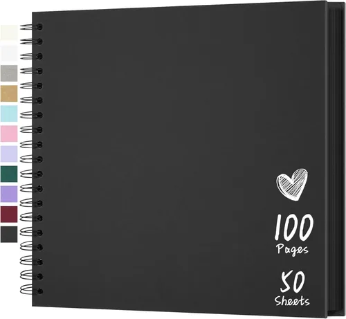 Miniatura 31 de Álbum de recortes de 7 x 7 pulgadas, álbum de recortes DIY de tapa dura de papel kraft, álbumes de fotos, 40 páginas, perfecto para fotos de 4 x 6