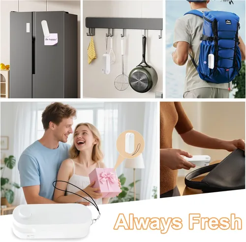 Miniatura 5 de Sellador de bolsas 2 en 1 con cortador e imán, mini máquina de sellado térmico recargable para papas fritas, aperitivos, almacenamiento