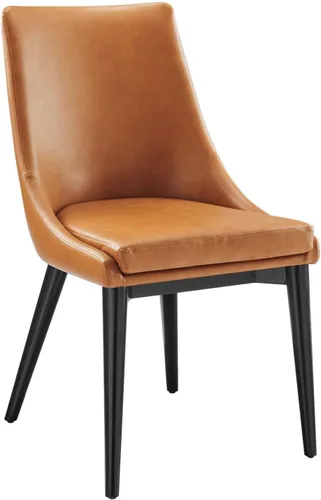 Miniatura 6 de Modway Viscount Mid-Century - Silla tapizada de piel sintética moderna para cocina y comedor, color negro