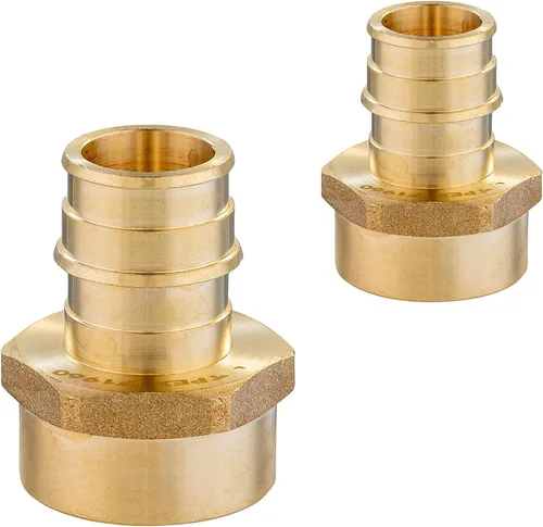 Paquete de 2 accesorios de expansión Niikappu Pex-A, adaptador de flujo completo NPT hembra de 1 pulgada Pex-A x 1 pulgada, accesorio de tubería de