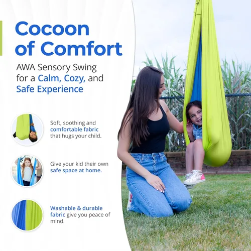 Miniatura 3 de AWA - Columpio sensorial para interiores para niños y adultos con necesidades especiales (incluye hardware) columpio interior para niños y adultos