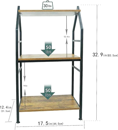 Miniatura 3 de Estantería pequeña industrial de 3 niveles, estantería estrecha de metal, organizador de almacenamiento para libros para sala de estar, dormitorio
