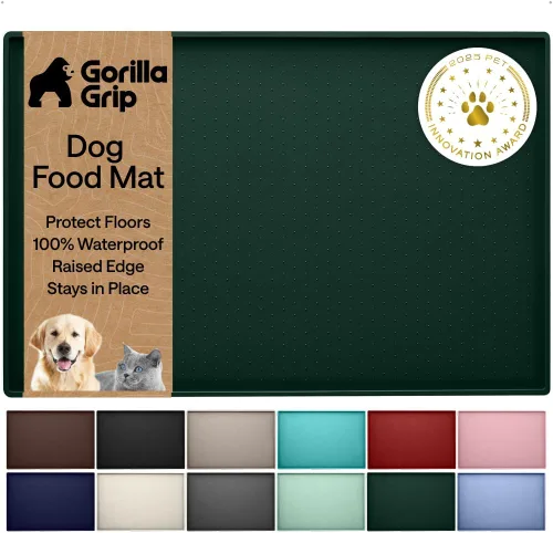 Miniatura 21 de GORILLA GRIP - Alfombrilla de silicona 100% impermeable con bordes elevados, sin BPA, para mascotas, tapetes para comida de perros y gatos, contiene