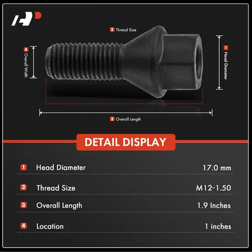 Miniatura 2 de A-Premium Juego de 5 tornillos de repuesto para BMW E81 E87 E88 E82 E21 E30 E36 E46 E90 E93 E92 E91 E12 E28 E34 E39 E65 E66
