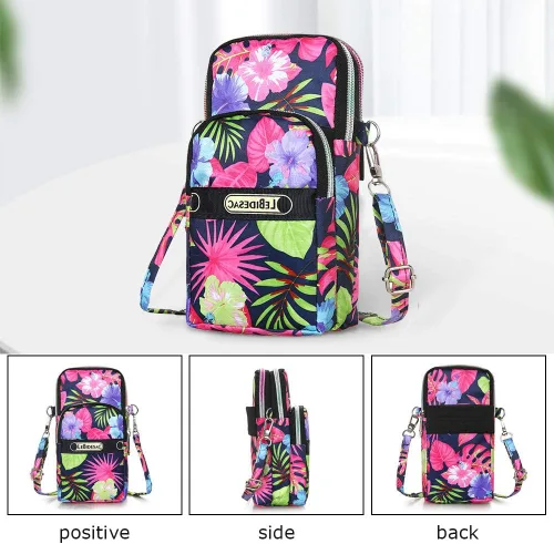Miniatura 6 de Brazalete deportivo para correr al aire libre, a prueba de sudor, con bolsa para el brazo, correa para el hombro, cartera cruzada, bolsa casual
