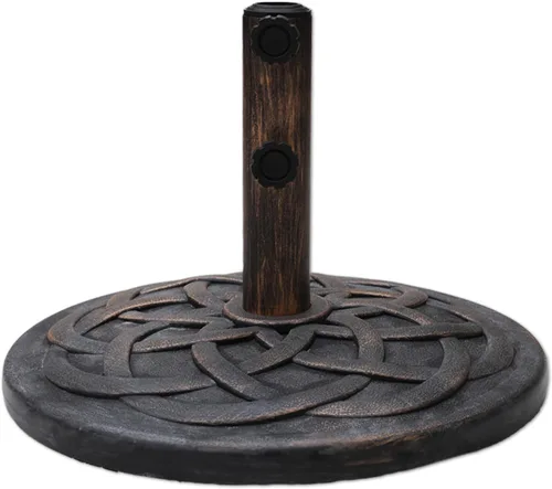 Miniatura 8 de C-Hopetree Base redonda resistente de 26 libras para sombrilla de mesa de mercado de patio al aire libre, color negro