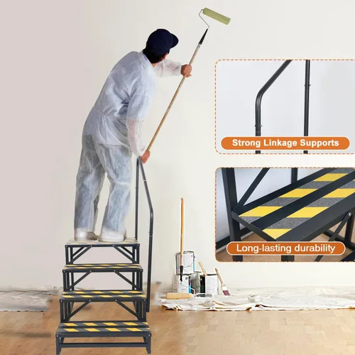 Miniatura 2 de escaleras de 4 pasos para RV, escaleras para tina de hidromasaje, escalera de spa exterior con pasamanos, escalera portátil económica de 5ª rueda