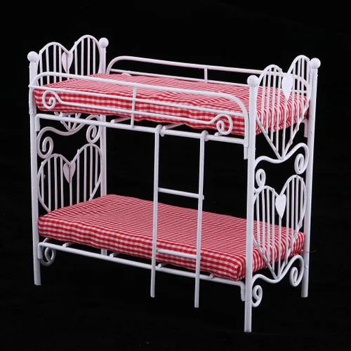 Miniatura 7 de Harilla 1/12 Casa de muñecas Miniaturas Metal Litera Muebles Accesorios Decorativos