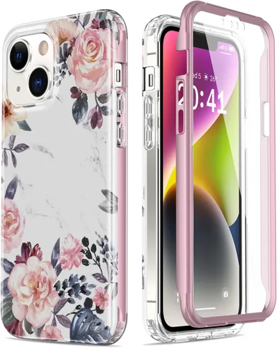 Miniatura 53 de Esdot Funda para iPhone 14 con Protector de Pantalla Integrado, Funda Resistente de Grado Militar con Diseños de Moda para Mujeres y Niñas, Funda
