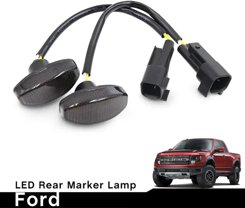 Miniatura 4 de Luces LED de Marcador Lateral para Ford F150 SVT Raptor Pick Up 2010-2014, Luces de Marcador Trasero/Trasera F150, Lente Ahumada Roja, Kits de Luz
