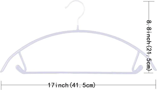 Miniatura 6 de Paquete de 20 perchas doradas – Perchas delgadas antideslizantes resistentes para chaquetas y camisetas – Ahorro de espacio (blanco)
