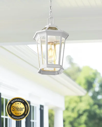 Miniatura 4 de VIANIS Luces Colgantes Blancas para Exteriores, Linternas de Luces Colgantes Modernas para Exteriores, Luces de Porche de Aluminio para Techo Blanco