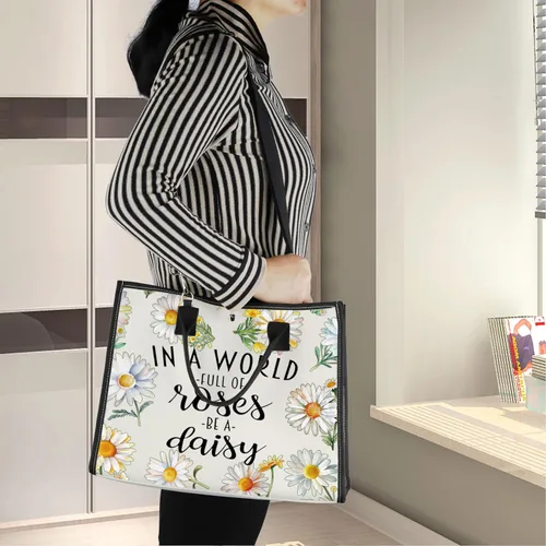 Miniatura 6 de LEVLO Bolsa de cosméticos de flores de margaritas, regalo para amantes de las margaritas, regalo en un mundo lleno de rosas, bolsa de maquillaje