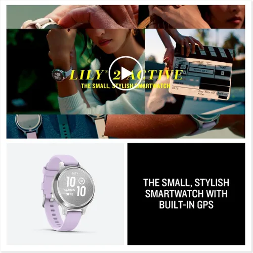 Miniatura 8 de Garmin Lily® 2 Active, Reloj inteligente pequeño y elegante, GPS integrado, pantalla oculta, lente con patrón, hasta 9 días de duración