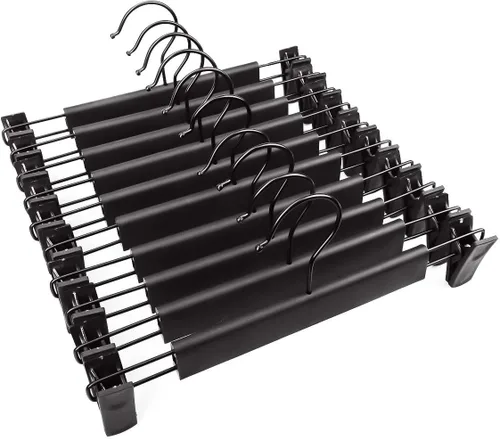 Miniatura 11 de Paquete de 30 perchas para pantalones con clips antideslizantes ajustables, gancho para colgar pantalones, faldas, jeans, perchas de ropa