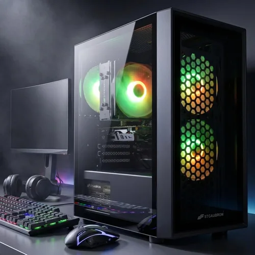 Miniatura 6 de STGAubron Computadora de escritorio para videojuegos, Intel i7 Xeon E5, Radeon RX 550 4G, 16 GB de RAM, SSD de 512 GB, WiFi 6, BT 5.0, ventilador