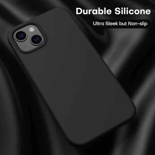 Miniatura 3 de CellEver Funda de silicona resistente para iPhone 13, protección militar contra caídas, protección elevada de pantalla y cámara, interior sin Negro
