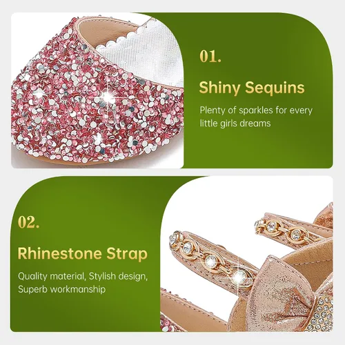 Miniatura 5 de Sandalias para niñas, tacones cerrados, para bodas, fiestas, niñas, zapatos de vestir para niñas pequeñas y grandes