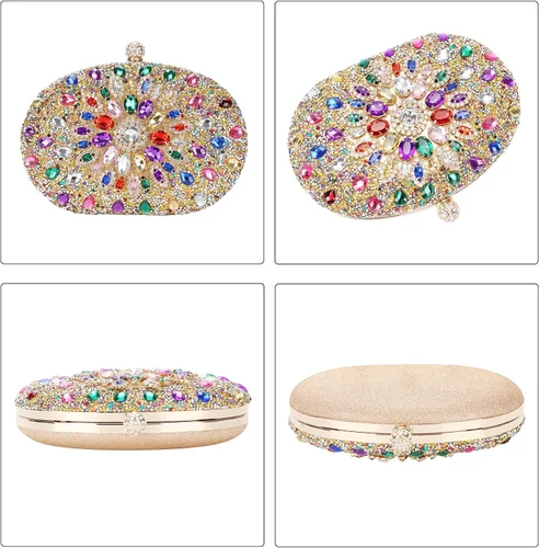 Miniatura 5 de COAIMANEY Bolso de mano con purpurina brillante para mujer, bolso de hombro para boda, fiesta, baile de graduación
