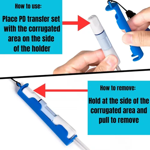 Miniatura 3 de Soporte patentado de transferencia de diálisis peritoneal para Baxter, accesorios para cinturón de soporte de catéter PD Azul