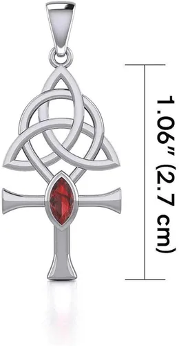 Miniatura 2 de Triquetra Ankh - Colgante de plata con piedras preciosas TPD5660