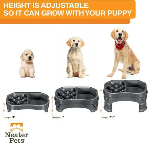 Miniatura 5 de Neater Pet Brands Comedero elevado para alimentación lenta más ordenada Cuenco elevado para alimentos para perro con altura ajustable
