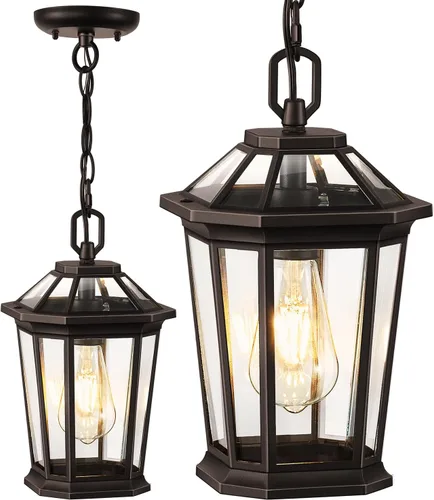 Miniatura 9 de VIANIS Luces Colgantes Blancas para Exteriores, Linternas de Luces Colgantes Modernas para Exteriores, Luces de Porche de Aluminio para Techo Blanco