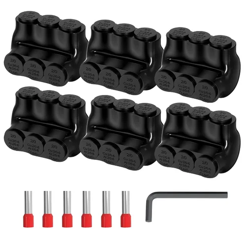 Miniatura 10 de Joinfworld Conector Multipuerto Aislado de 3 Puertos Conectores de Alambre de Aluminio a Cobre 4-14AWG Entrada de Un Solo Lado Conectores de Cable 3