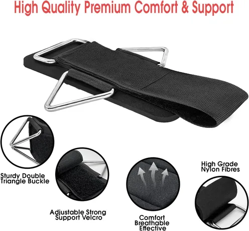 Miniatura 2 de Tobilleras ajustables para máquina de cable, correas acolchadas de neopreno, paquete de 4 cómodas correas de tobillo para muñeca, entrenamiento