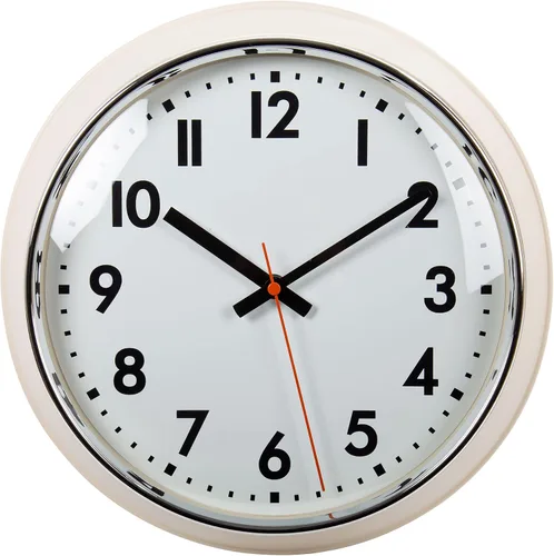 Miniatura 9 de Kiera Grace, reloj de pared retro con bisel cromado y lente de vidrio convexo, de 9.5 pulgadas, Plástico, Verde, 9.5
