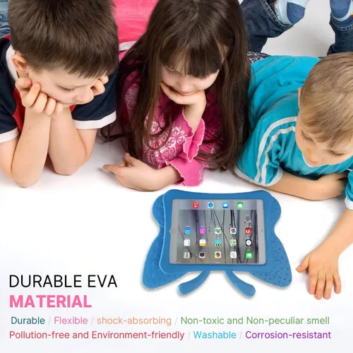 Miniatura 2 de Simicoo Funda de mariposa 3D para iPad 10.2 9 8 7 niños con soporte Lite de espuma EVA a prueba de golpes resistente funda para tableta para niñas