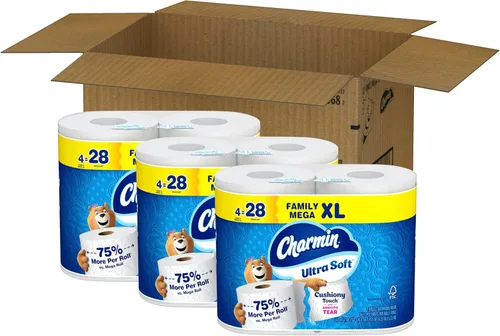 Miniatura 10 de Charmin Papel higiénico ultra suave al tacto, 12 rollos Mega XL familiares = 84 rollos regulares